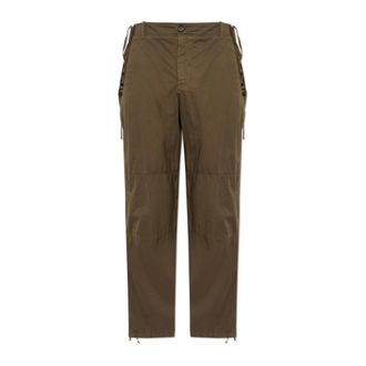 Alexander McQueen Alexander McQueen, Straight Trousers, male, Green, Size: XL Drawstring Trousers