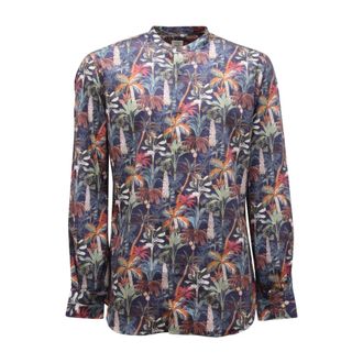 Mazzarelli B144/18 Camicia Coreana Slim Shirt - Heren - Casual Overhemden - Veelkleurig - XL - Leer - Overhemden