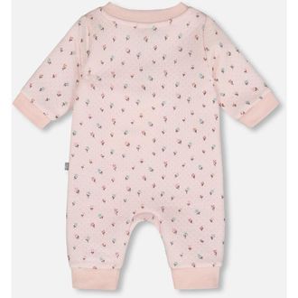 Deux par Deux Organic Cotton One-Piece and Romper in Pink Mini Floral at Nordstrom, Size 12M