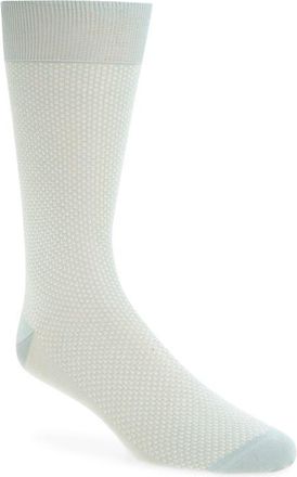 Canali Cotton Jacquard Dress Socks in Green at Nordstrom, Size Medium