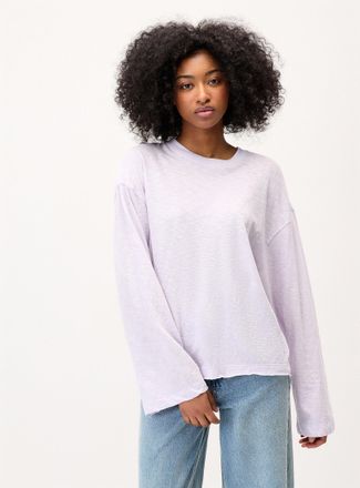 Twik Womens Scissor-cut hem long-sleeve slub T-shirt