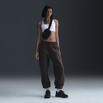 Nike Womens Nike Sportswear Phoenix Fleece High-Waisted Oversized Sweatpants in Brown | FZ5996-237