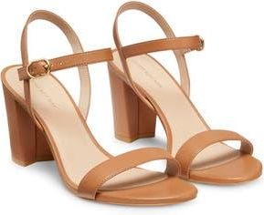 Stuart Weitzman Dancer 75 Block Heel Sandal in Almond at Nordstrom Rack, Size 10.5