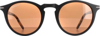 Serengeti Eyewear Round Unisex Black Mossy Oak Mineral Polarized Drivers Brown Raffaele Sunglasses - One Size