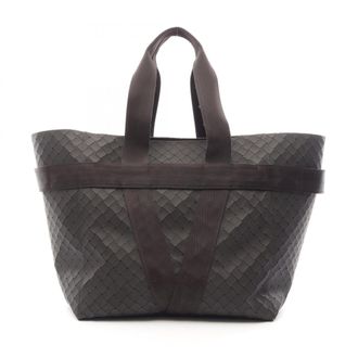 Bottega Veneta Brown Rubber Canvas Handbag Tote Bag (Pre-Owned)