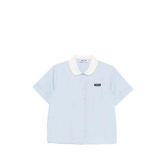 Miu Miu Scalloped-collar Short-sleeve Shirt