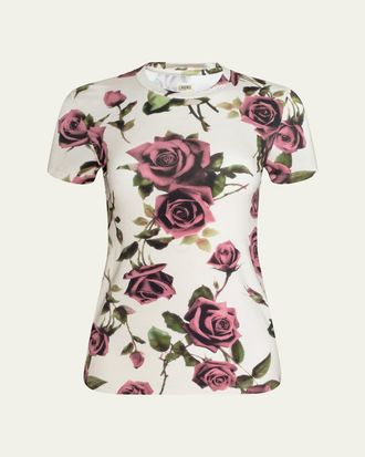 L'agence Ressi Short-Sleeve Rose Tee