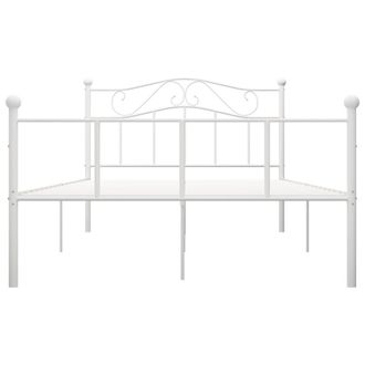 Berkfield Home Elegant Bed Frame White Metal 160x200 cm