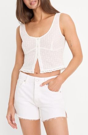 Good American The Eyelet Top in White001 at Nordstrom, Size X-Large