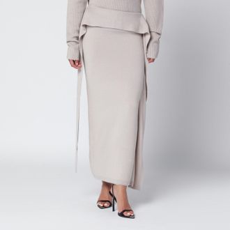 Entire studios Light Beige Long Wool Skirt