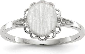 Diamond2Deal 14k White Gold Open Back Signet Ring