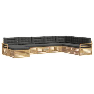 vidaXL Conjunto De Sof&aacute;s De Exterior 8 Uds. Blanco Y Antracita Vidaxl