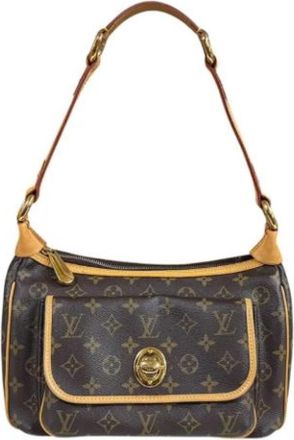 Louis Vuitton Tweedehands Canvas Louis Vuitton tassen - Dames - Vintage Schoudertas - Bruin - ONE Size - Vintage