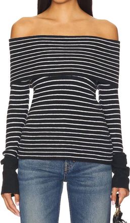 Free People Evergreen Sweater In Black/white