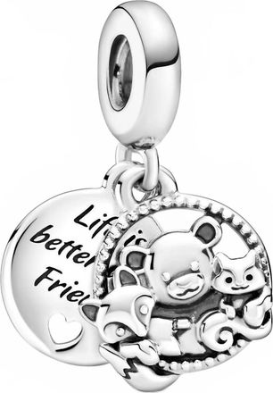 Pandora Bear Fox & Squirrel Charm In Silver