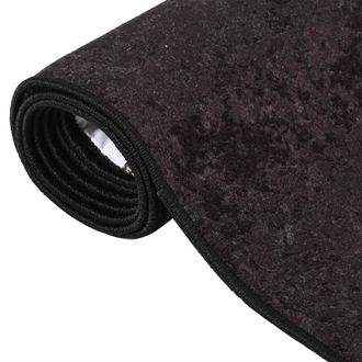 Berkfield Home Rug Washable 190x300 cm Anthracite Anti Slip in Black | Size: 100 cm diameter