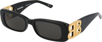 Balenciaga Womens Sunglasses Bb0096s Black-Gold-Grey Metal Black/gold/grey