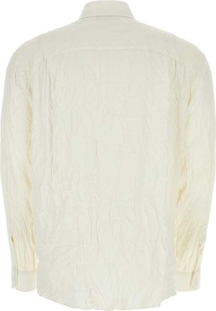 Dolce & Gabbana Mens Stretch Silk Shirt White Elastane