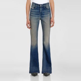 Diesel Bootcut Jeans High Waist 1973 D-Partt, Dark blue, Zip fly