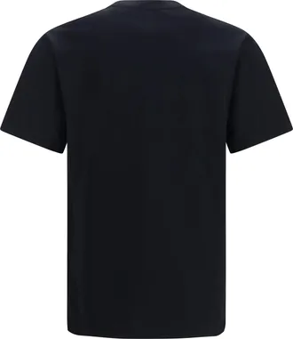 Burberry Mens Embroidered Logo Cotton T-Shirt Black T-Shirts And Polos