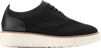 Cole Haan Womens Grand City Platform Stitchlight Oxford Sneakers In Black Knit