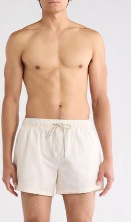 BOSS Velvetfish Seersucker Swim Trunks in Open White at Nordstrom Rack, Size Xx-Large