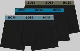 HUGO BOSS Mens BOSS 3-Pack Power Boxer Trunks, Black with coloured waistbands - Size: 38/39/32