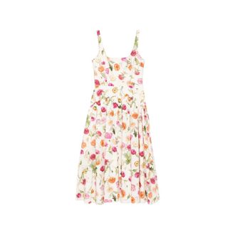 Carolina Herrera Midi Dresses, female, White, Size: M Sleeveless Scoop Neck Drop Waist Midi Dress