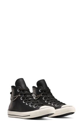Converse Chuck Taylor All Star Chains High Top Sneaker in Black/Silver/Egret at Nordstrom, Size 10.5 Womens