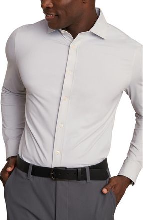 Rhone Commuter Slim Fit Button-Up Shirt in Sleet Gray Micro Dot at Nordstrom, Size Xx-Large