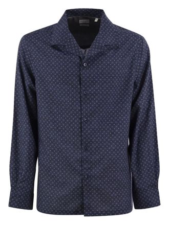 Brunello Cucinelli geometric-print shirt - Blue