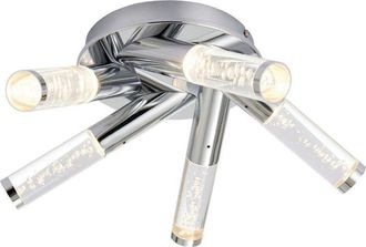 Loops Flush Bathroom Ceiling Light IP44 Modern Chrome 5 Lamp Bulb Multi Arm Pendant