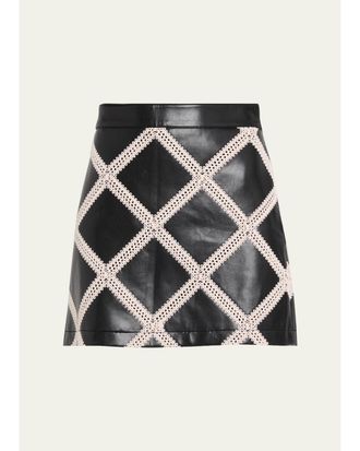 Cinq &agrave; Sept Audree Faux-Leather Mini Skirt