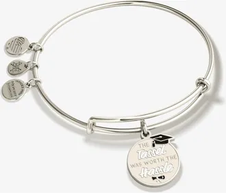 Alex and Ani The Tassel was Worth the Hassle Graduation Charm Bangle in Silver at Nordstrom