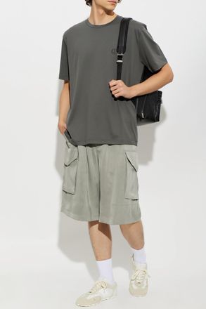 Giorgio Armani T-shirt With Embroidered Logo, Mens, Grey