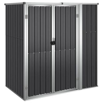 Berkfield Home Garden Tool Shed Anthracite 161x89x161 cm Galvanised Steel in Dark Grey | Size: 161 x 89 x 161 cm