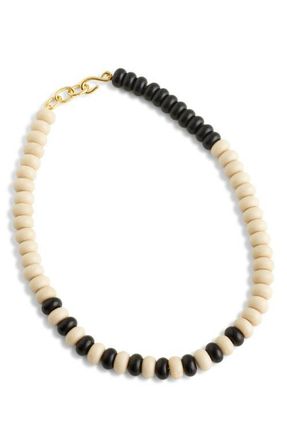 Madewell Semiprecious Coral Beaded Choker Necklace in Antique Gold at Nordstrom