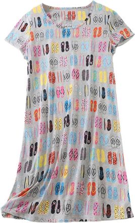 Generic Nightshirts For Women Plus Size Cotton Nighties For Older Ladies Short Sleeve Sleepwear Sets Nightdresses & Nightshirts Ladies Night Shirts Nightwear 