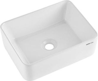 OEM Lavabo Rectangular, Lavabo De Ba&ntilde;o De 16 X 12, Lavabo De Cer&aacute;mica Blanca Sobre Encimera, Estilo Moderno, Elegante Y Luminoso, Perfecto Para Ba&ntilde;o, Hote