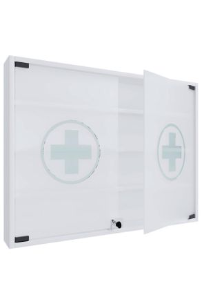 MID.YOU Mid.you Medizinschrank, Wei&szlig;, Holzwerkstoff, 3 F&auml;cher, 80x60x10 cm, Badezimmer, Badm&ouml;bel, Medizinschr&auml;nke