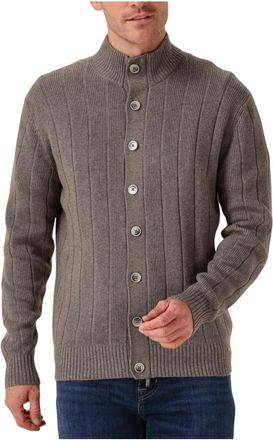 Gentiluomo Taupe Cardigan 8 Knopen - Heren - Vesten - Grijs - L - Truien & Vesten