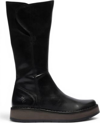 FLY London Fly London Womens Black Leather High Pull On Long Boots - RHEA042