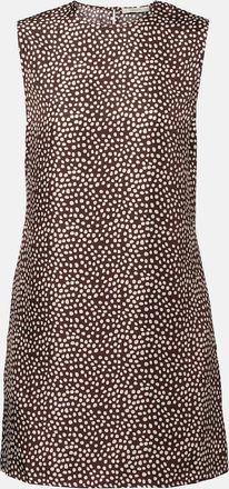 Asceno Sintra polka-dot silk twill minidress