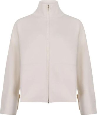 Max Mara Plava Zip-up Cardigan - Dames - Vesten - Wit - S - Truien & Vesten