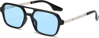 Generic Fashion Square Men Outdoor Driving Sunglasses Women Vacation Photo Shopping(Blue)