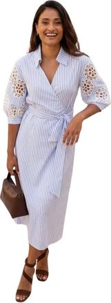 Ana Alcazar Kleedjes, Dames, Blauw, S, Polyester, Midi Wikkeljurk