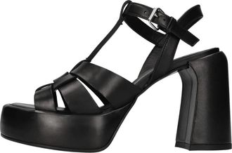Elena Iachi Talconero Sandal - Dames - Sandalen met hakken - Zwart - 38 EU - Leer - Schoenen