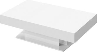 ML Design Mesa de centro 110 x 60 40 cm con almacenamiento blanca,aglomerado