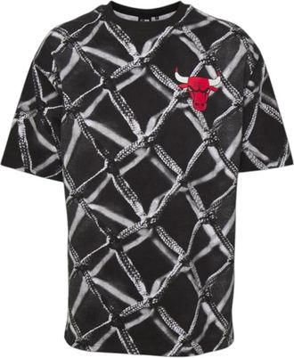 New Era NBA All Over Print Tee - Heren - T-shirts - Veelkleurig - XS - Katoen - Tops