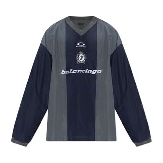 Balenciaga Heren, Sweatshirts & Hoodies, Blauw, Maat: M Katoen